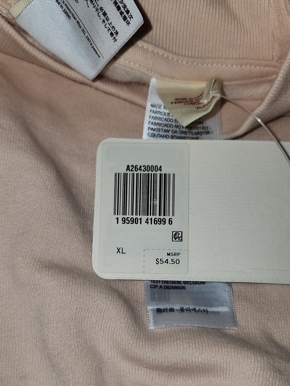 NWT Levi's Cropped Graphic Logo Sweatshirt Peach Puree Suze XL - Picture 5 of 14